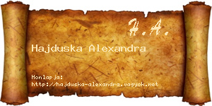 Hajduska Alexandra névjegykártya